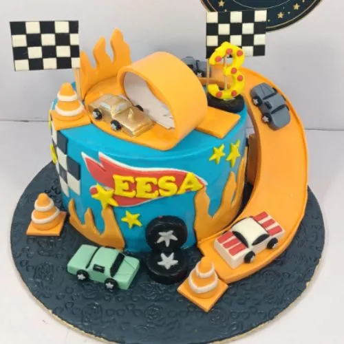 birthday car theme cake