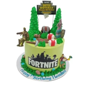fortnight battle catsle beautiful customized cake
